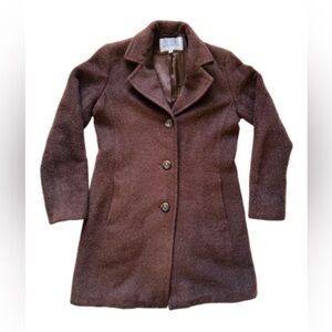Vintage Alpaca and wool Bill Blass Brown Women's trench Coat 3 button front